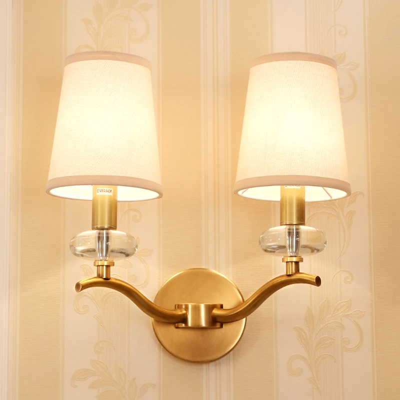 FKL Европейский медный настенный светильник Современный минималистичный для