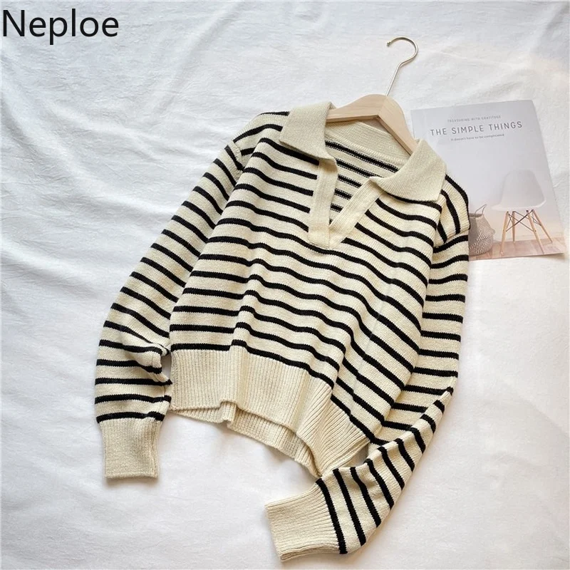 Женский свитер Neploe 2022 Свободные Повседневные вязаные пуловеры в Японскую