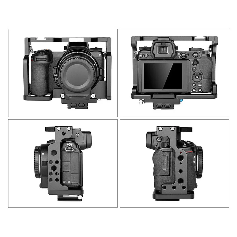 

Photography Bracket DSLR Camera Rabbit Cage for Nikon Z7 Z6 Series Aluminum Alloy Cage Handheld Stabilizer Black