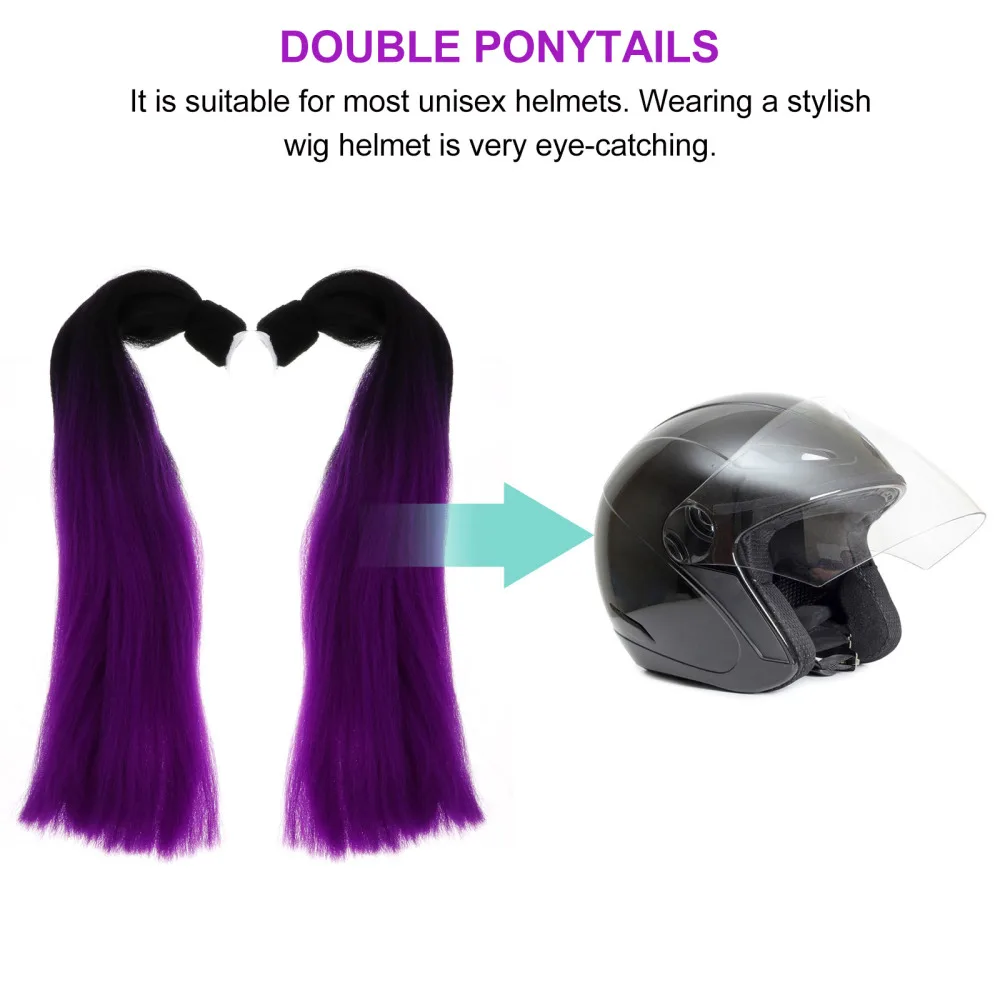 

1 Pair Dirty Braided Double Ponytails Decorative Wig for Motorcycle Helmet