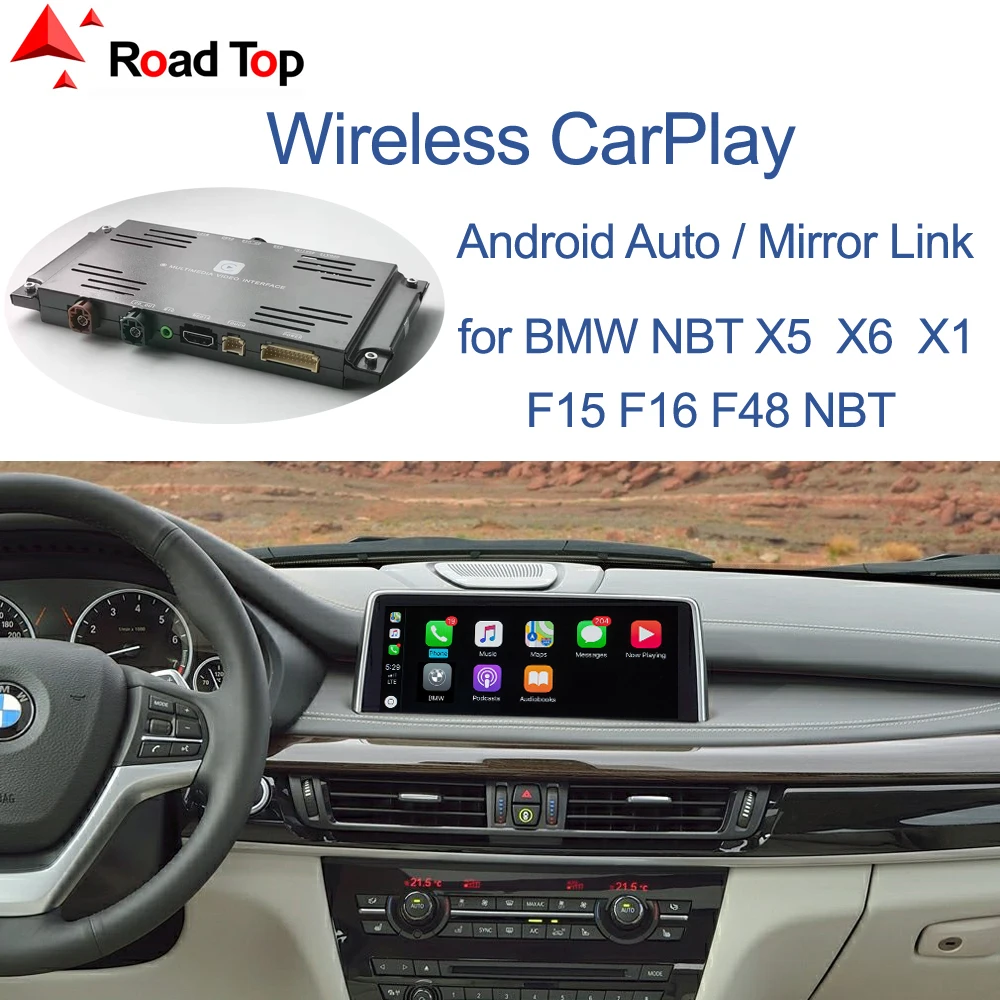 Беспроводной интерфейс CarPlay для BMW NBT System X5 F15 X6 F16 2014 2016 X1 F48 2017 с Android Auto Mirror Link