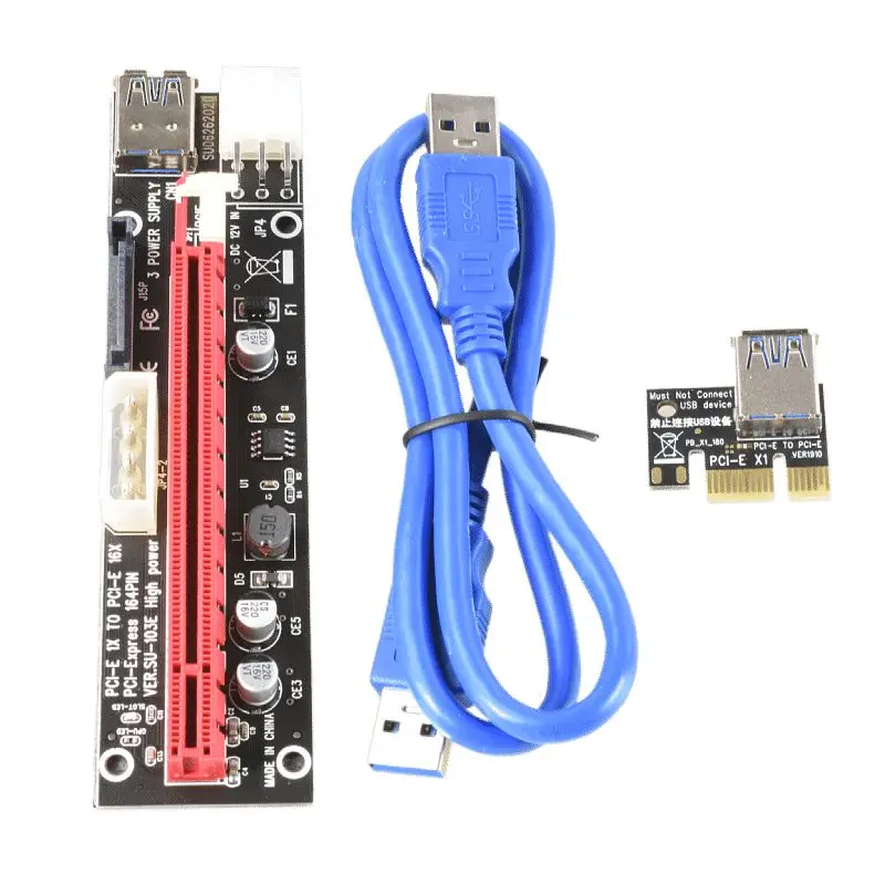 VER.SU-103E 009c 3 источник питания PCI-E PCIE PCI Express Molex 6Pin к SATA 1X 16X USB 0 светодиодный карта
