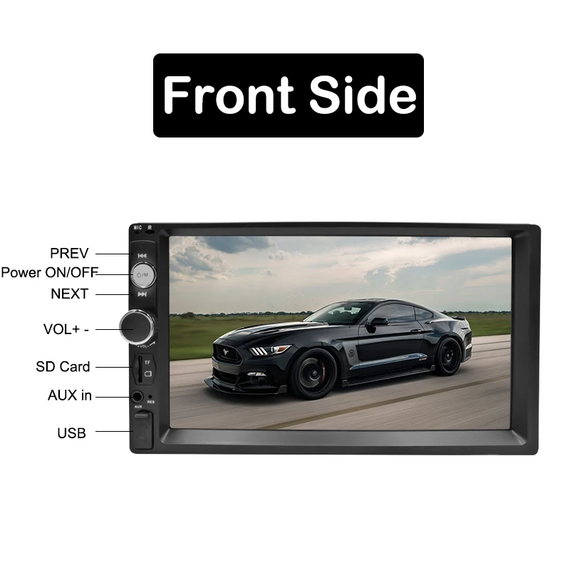 Автомагнитола мультимедийный плеер с 7 &quotсенсорным экраном MP5 Bluetooth USB TF FM камерой