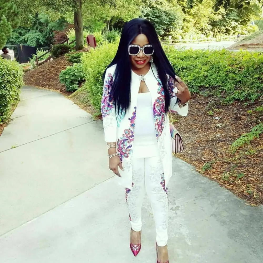 женский комплект Одежда в африканском стиле Эластичные мешковатые брюки с