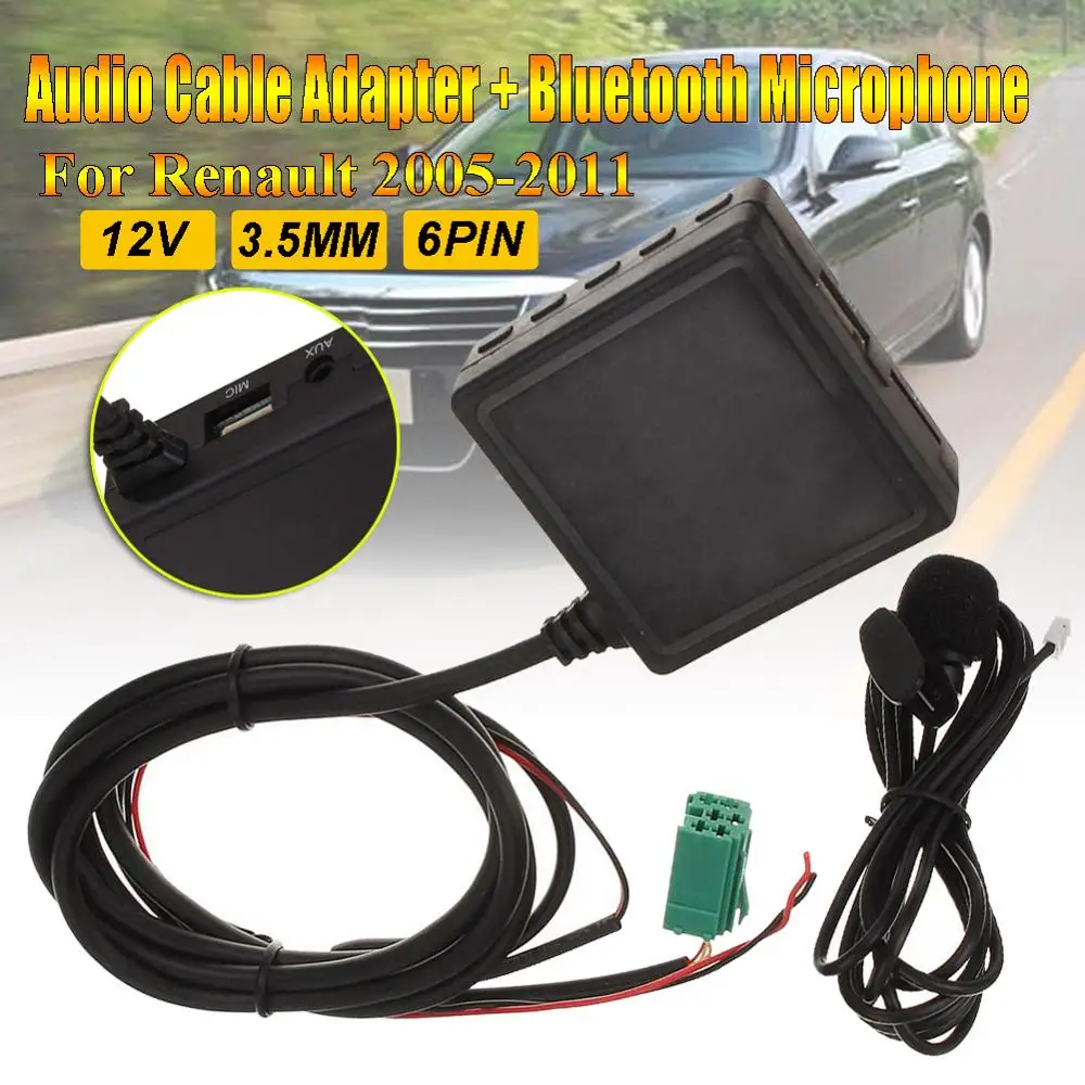 AUX TF USB микрофон медиа Bluetooth адаптер стерео кабель для Renault 2005 2011 6Pin 3 5 мм|Кабели