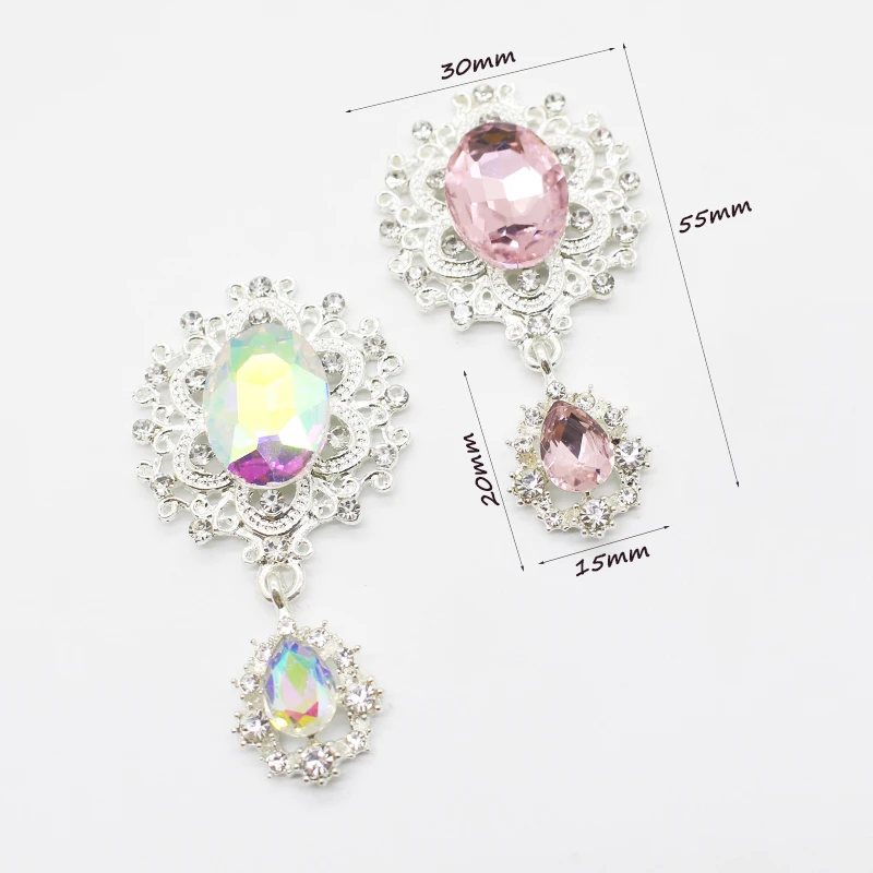 Брошь из хрустального стекла 5 шт. пуговицы сплава с бриллиантами аксессуары