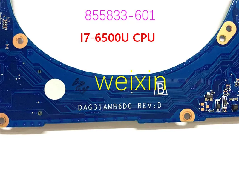 Материнская плата ноутбука 855833-601 855833-501 для HP PAVILION 14-AL DAG31AMB6D0 W/ I7-6500U и 940MX 2 Гб