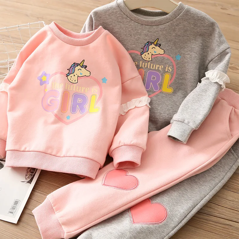 

Toddler Girls Fashion Cute Clothes Set 2020 Christmas Outfit Boutique Clothing Wholesale Pink Fall Clothes for Kids Tracksuits