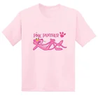 Забавная футболка для девочек с изображением розовой Пантеры, милая детская одежда, летние модные повседневные футболки для малышей, хлопковая Детская футболка с коротким рукавом