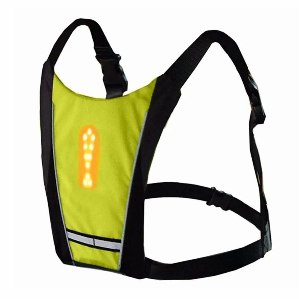 

Светодиодный жилет для руля с дистанционным управлением, светодиодный сигнальный жилет, защитный жилет для езды, жилет для ночной безопасн...