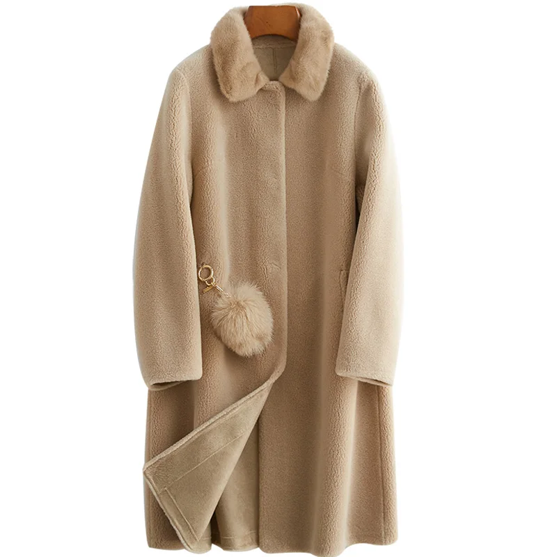 

Wool Female Real Jacket Fur Autumn Winter Coat Women Clothes 2020 Korean Vintage Sheep Shearling Tops Veste Femme ZT4385