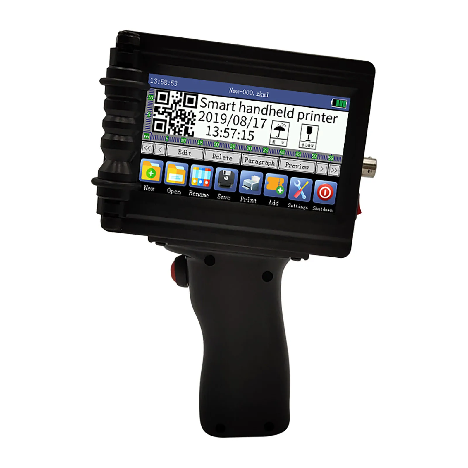 

ZK1681 Touch Inkjet 2-12MM font height Handheld Printer For Logo/ Expiry Date/Batch Code/Serial Number/Label/Barcode/QR Code