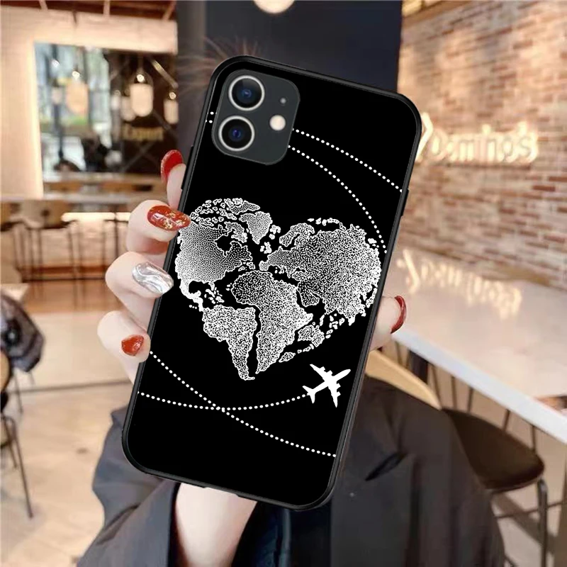 

Plane Cover For iPhone 12 Pro Max World Map Travel Just Go Soft TPU Phone Cases For iPhone 11 Pro XS Max X XR 7 8 Plus 6S Coque