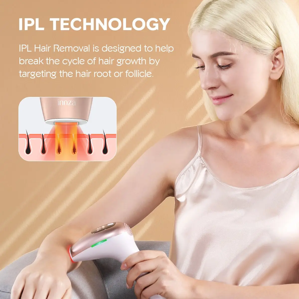 Эпилятор для удаления волос Innza IPL устройство лазерный Перманентный 2 режима 5