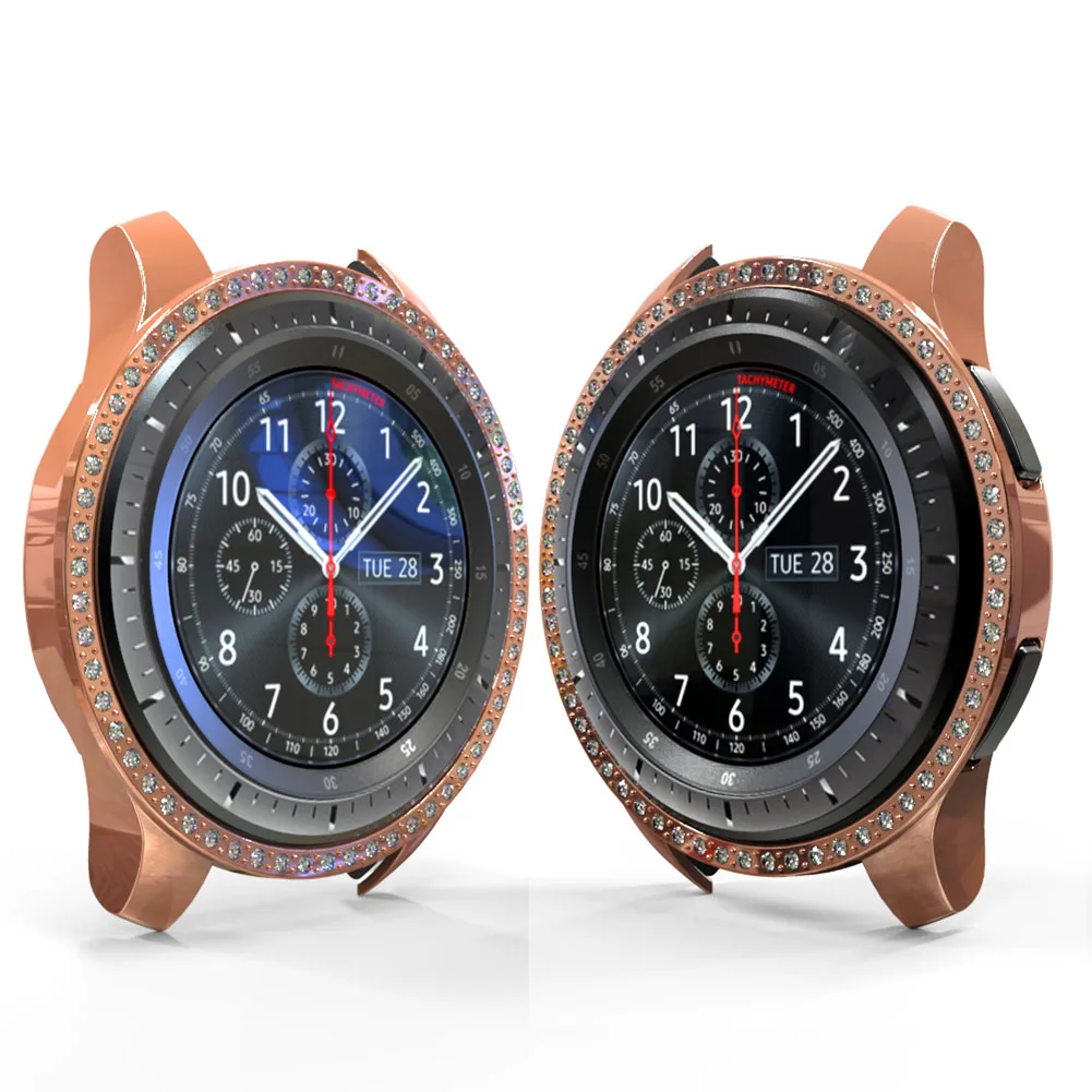 Блестящий Алмазный чехол для samsung Galaxy Watch 42 мм 46 мм защитный бампер gear S3 Frontier Shell