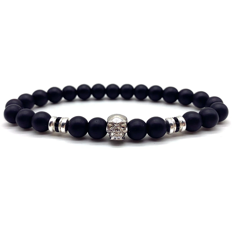 Мужской браслет с черепом и фианитами 2020 дюйма 8 мм | Украшения аксессуары