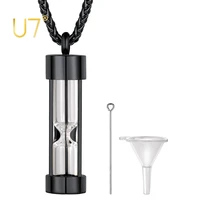 u7 hourglass cremation jewelry urn necklaces for women ash holder necklace for women men grandpa papa funnel pendant
