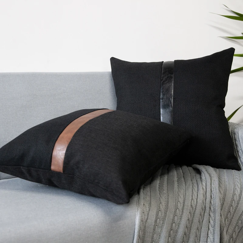 

45*45 Linen Canvas Cotton Patchwork Throw Cushion Cover Office Home Decor Pillow Pillowcase Sofa Chair Decorative Pillowcover