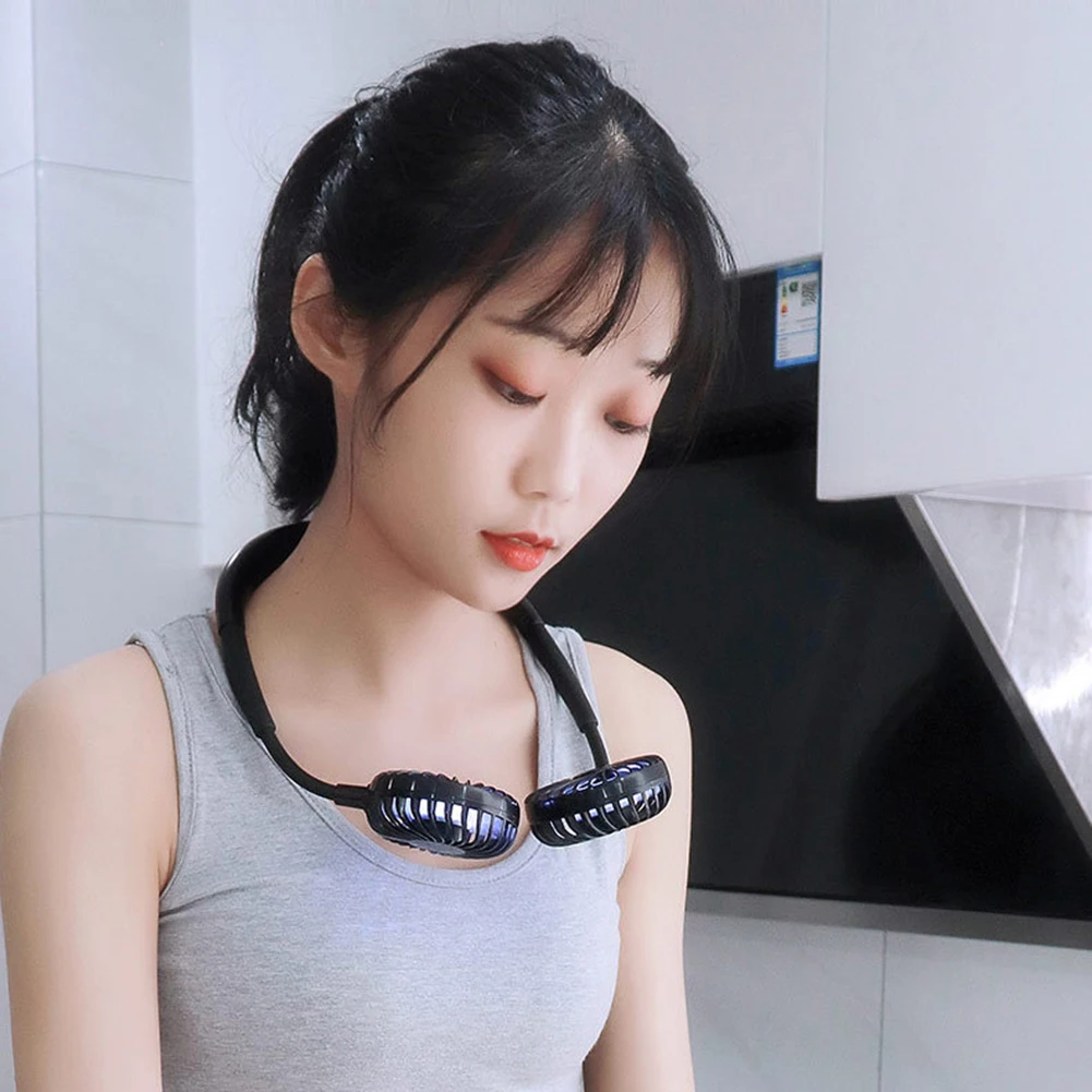 

Новый 3-х скоростной подвесной мини-вентилятор для наушников с креплением на шею