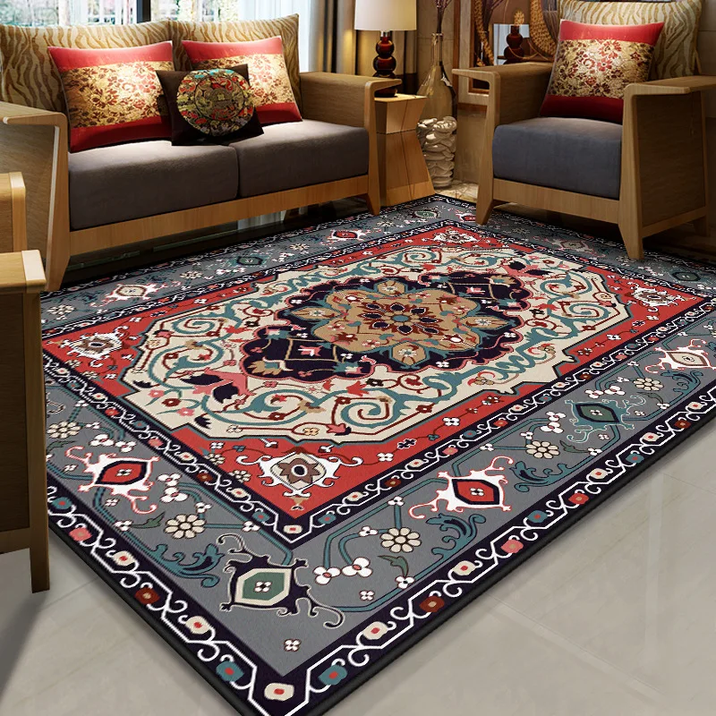 

Persian Carpets Living Room Bedroom Kitchen Mat Rug Home Decor Parlor Floor Area Rug Flannel Non-slip Entrance Doormat Bath Mat