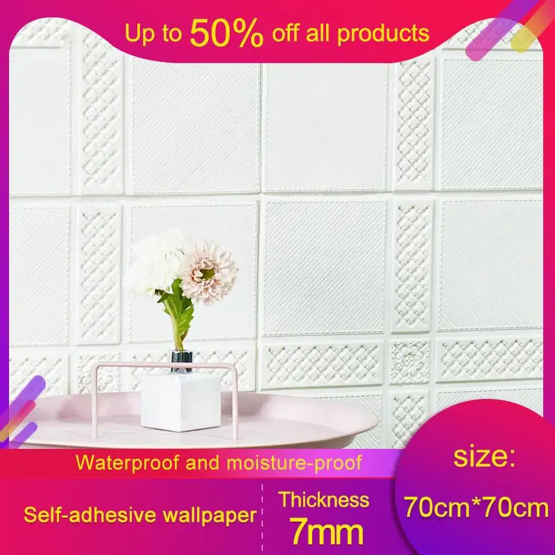 Самоклеящиеся водонепроницаемые обои с имитацией кирпича для телевизора 3D