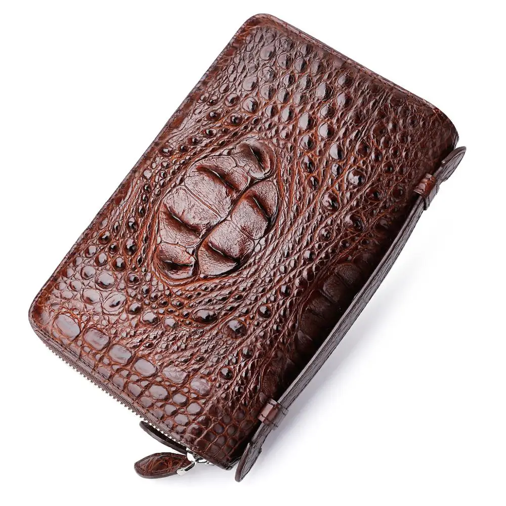Крокодиловый кошелек-клатч из натуральной кожи мужской длинный кошелек