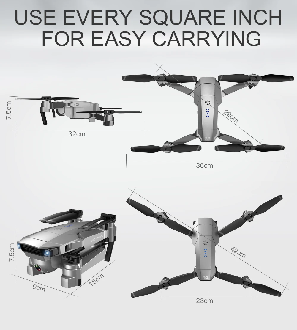 ZLRC SG907 RC gps Дрон с 5G WiFi 90 ° Электрическая регулировка 4K камера следуем за мной Квадрокоптер складной Квадрокоптер VS S167 E520S