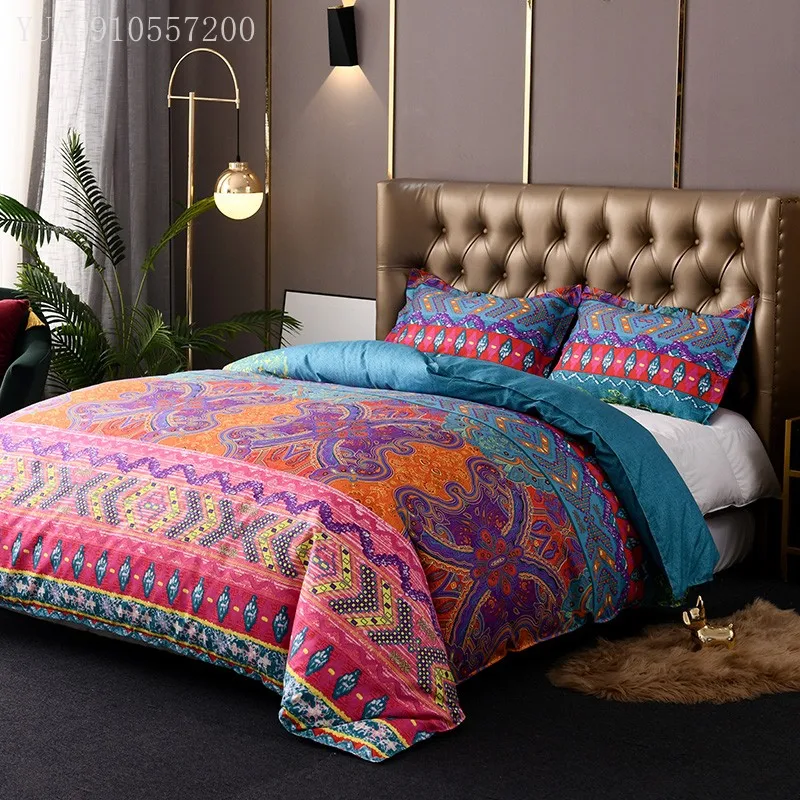 

Роскошный комплект с пододеяльником в стиле бохо, одеяло в богемном стиле, наборы с 3d покрывалом и наволочкой, постельное белье одинарного, ...