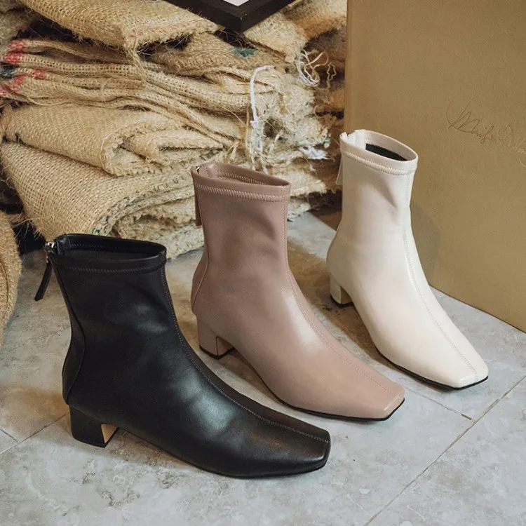 MLJUESE/женские ботильоны из микрофибры Зимние короткие плюшевые ботинки на молнии