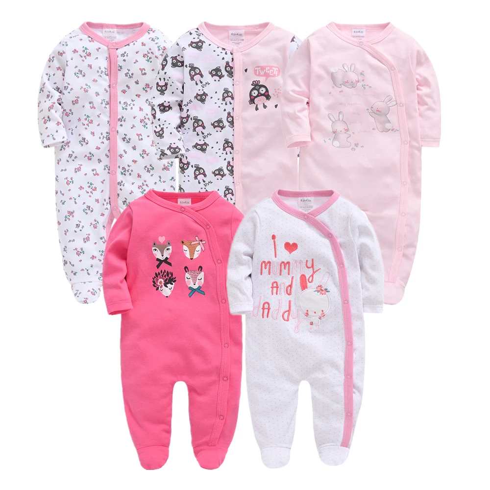 5 шт. 3 комбинезоны для новорожденных девочек roupa de bebe комбинезон Хлопковая пижама