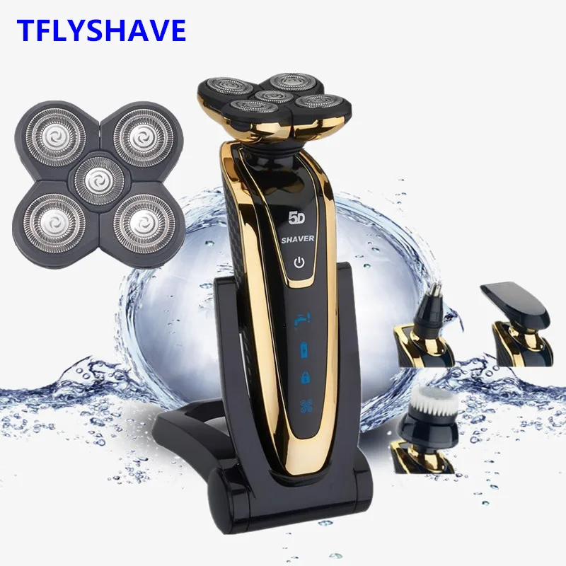 TFLYSHAVE 5 в 1 мужская электробритва для мытья всего тела 5D плавающая головка бритья