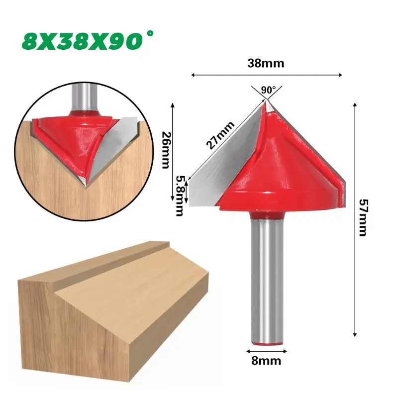 

8mm Shank V Groove 3D Router Bits CNC Solid Carbide End Mill 60 90 Degree Woodworking Cutter Ju01 21 Dropshipping