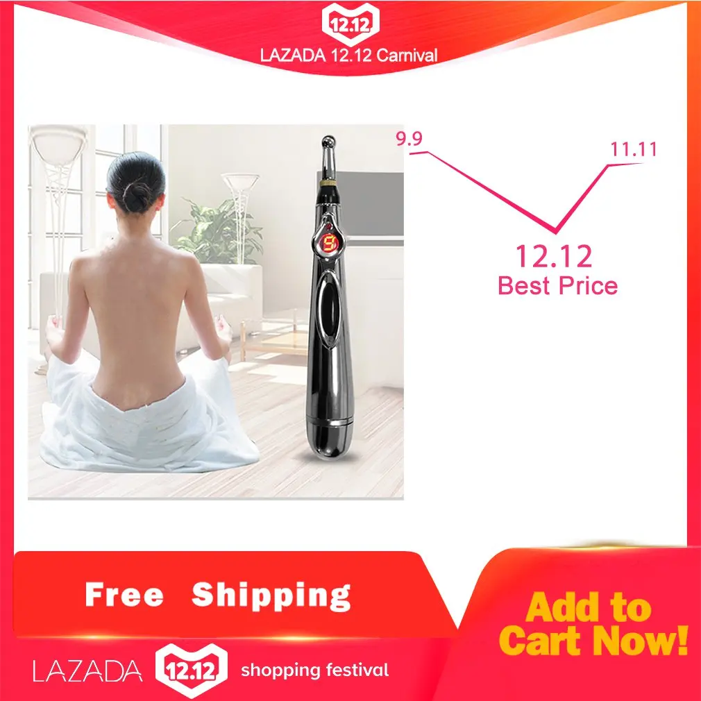 

W-912 Electric Acupuncture Point Massage Pen Pain Relief Therapy Electronic Meridian Energy Pen Massage Body Head Neck Leg