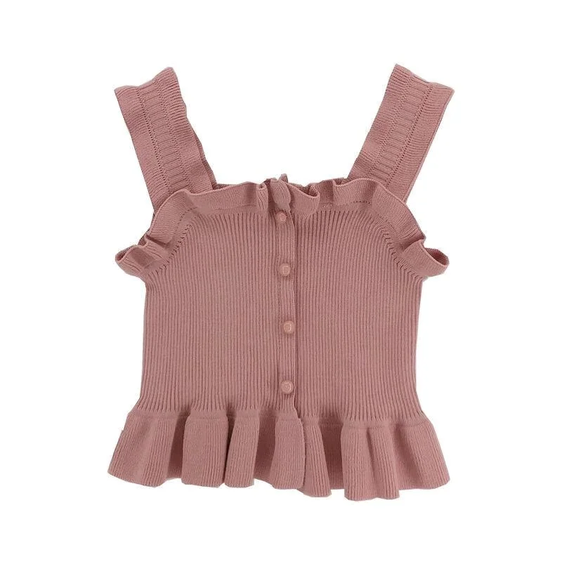 Женский жилет на бретельках облегающий однобортный однотонный с квадратным