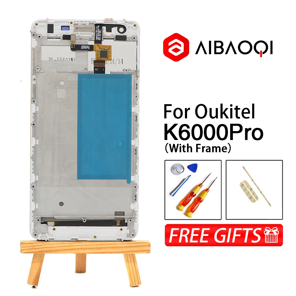 AiBaoQi для 5,5 дюймов сенсорный экран+ 1920X1080 ЖК-дисплей+ рамка в сборе Замена для телефона Oukitel K6000 Pro/K6000/K6000Pro