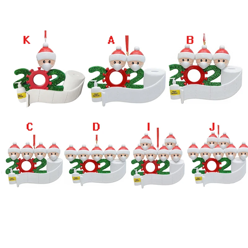 

New Newest Christmas Tree Hanging Decorations Personalized Survived Family Snowman Xmas Tree Pendant DIY Blessing Words Pendant