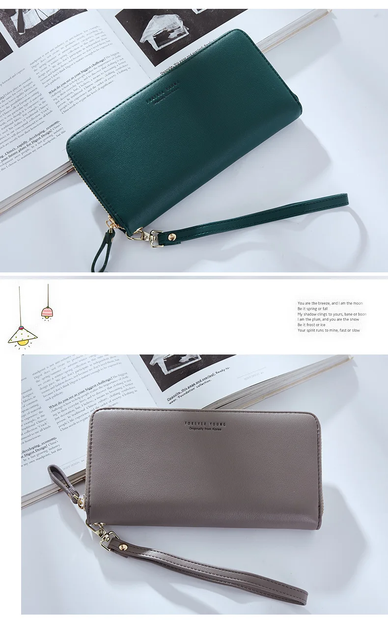 Wristband Women Long Clutch Wallet Large Capacity Wallets Female Purse Lady Purses Phone Pocket Card Holder Carteras
