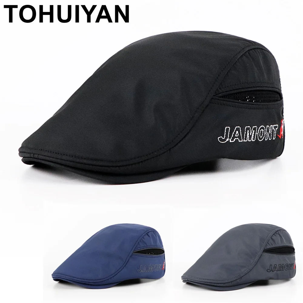 Хит продаж кепка Newsboy для мужчин летняя дышащая сетчатая Кепка повседневная Baker Boy