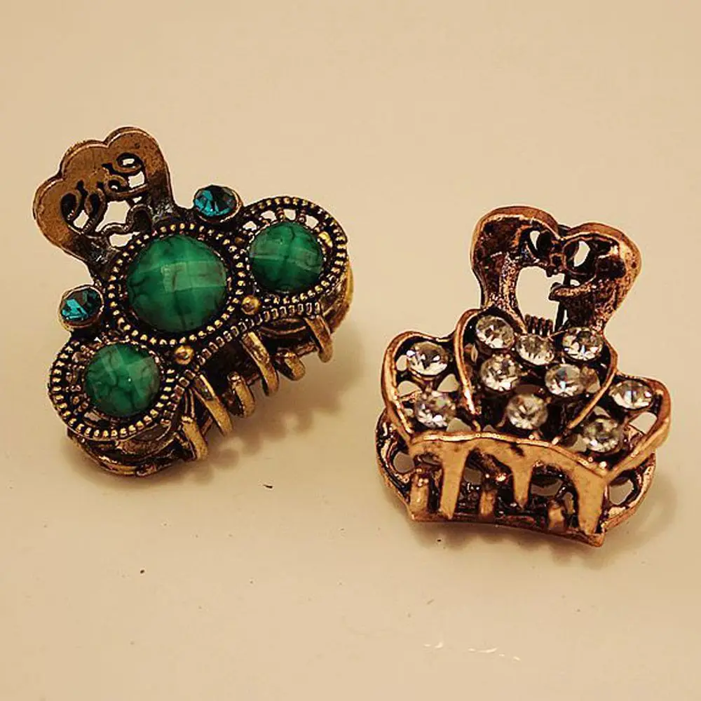 1 шт. винтажная Смола бабочка корона заколка для волос женщин заколки мини цветок