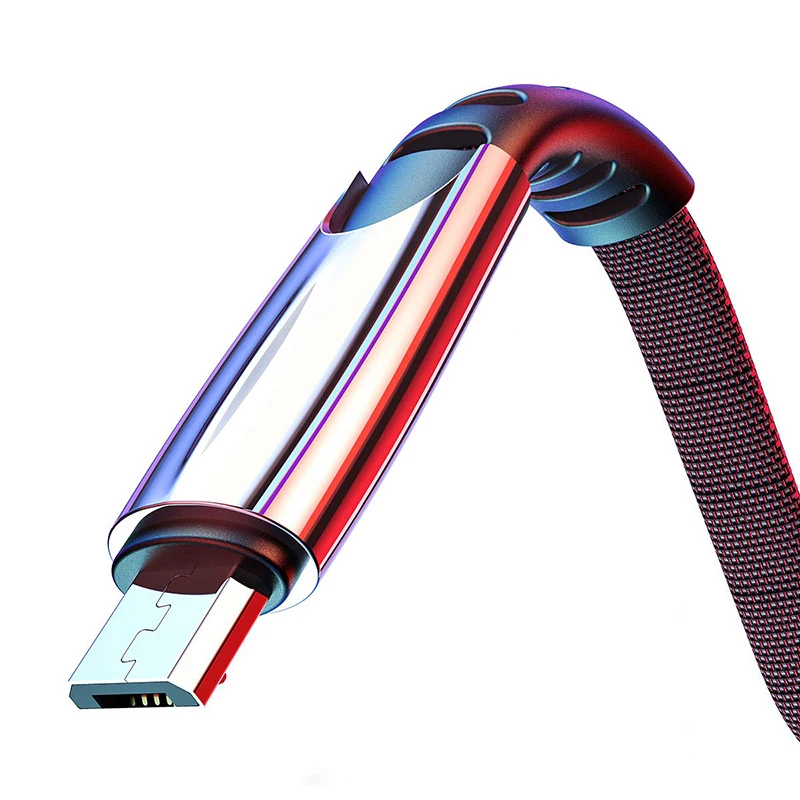 Плетеный кабель Micro USB 1 м из цинкового сплава для синхронизации данных и быстрой