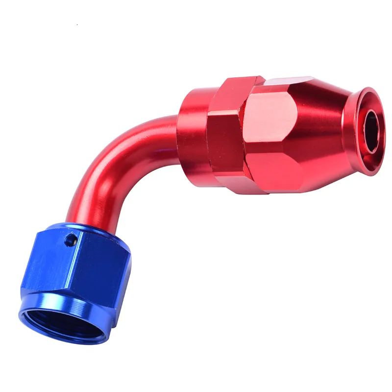 AN8 PTEF масляный топливный шланг фитинг адаптер алюминиевый прямой 90 градусов