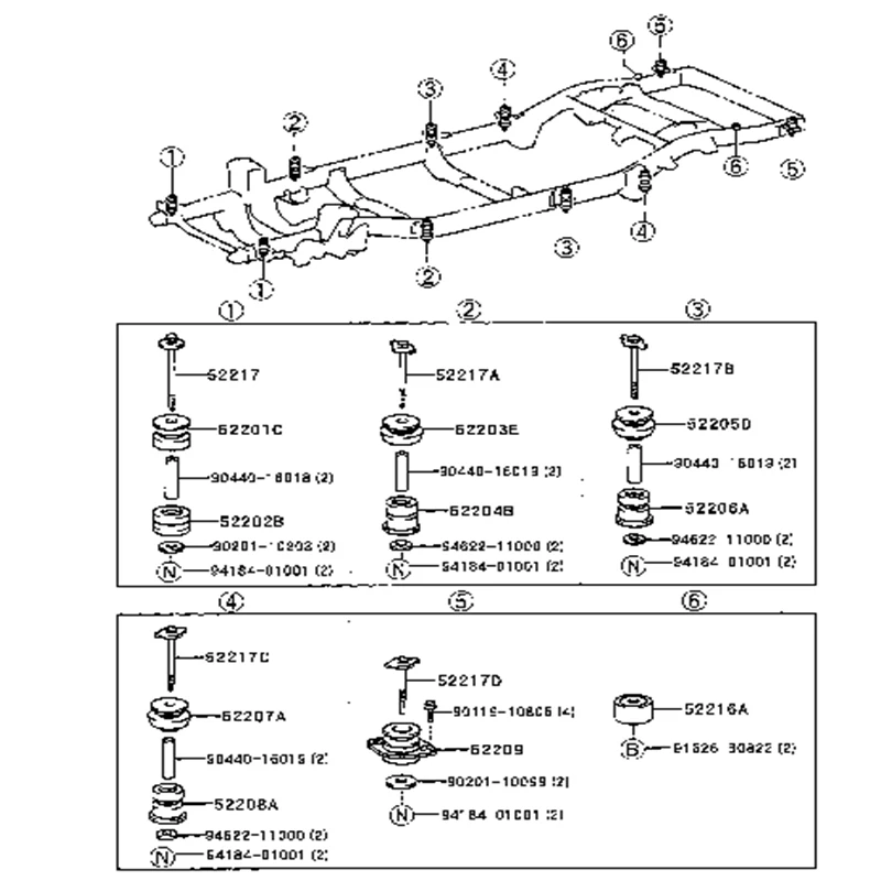 Резиновая подушка в сборе для Toyota Land Cruiser Prado Hilux Surf 4Runner KZJ95 KZN185 1996-2000 | Автомобили и
