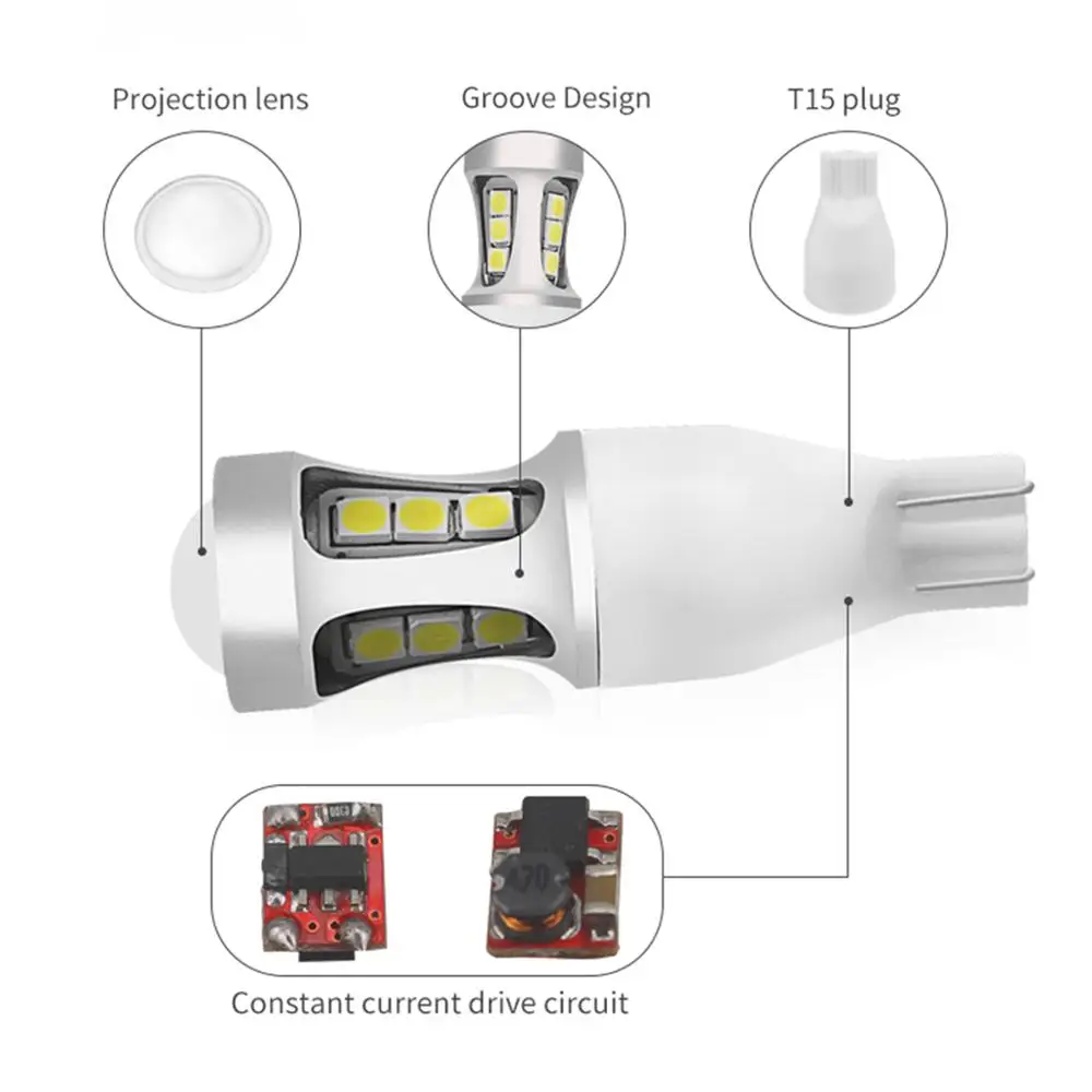 1x W16W T15 3030 18 светодиодный SMD 18W Автомобильный задний светильник сигнальная