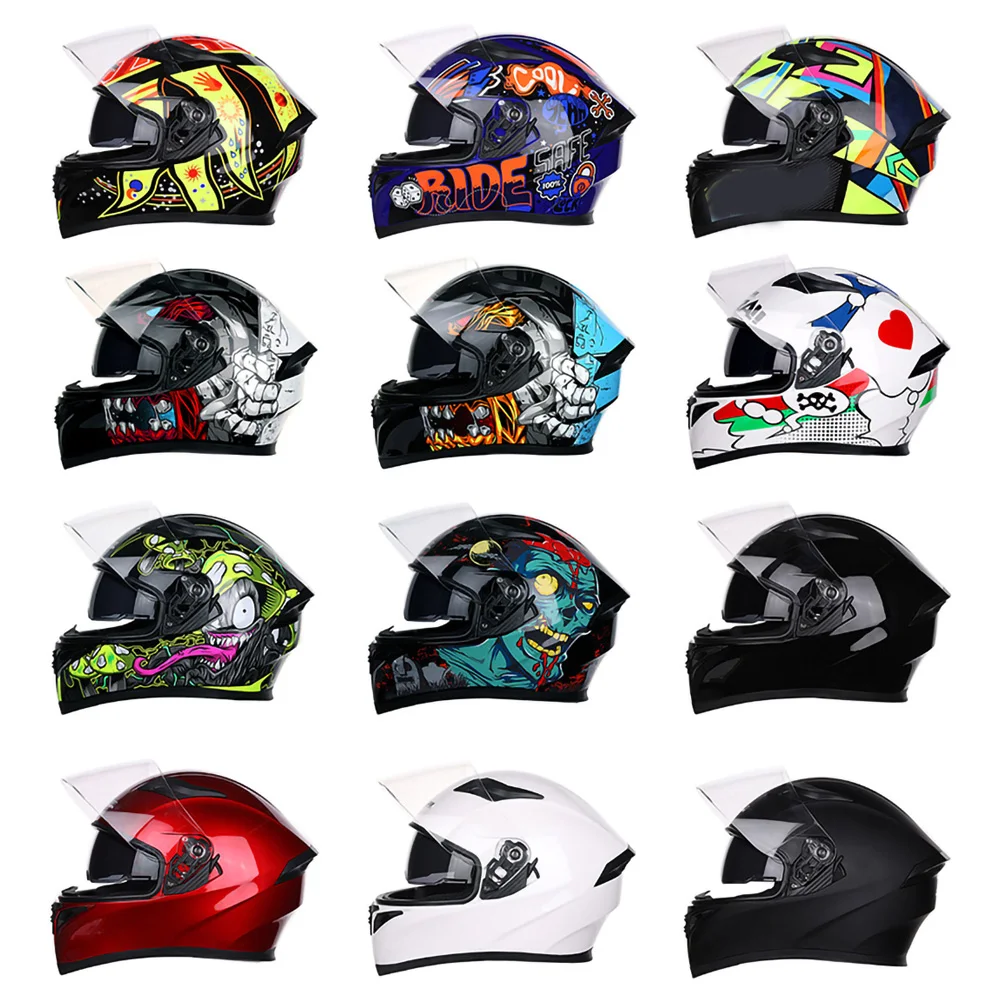 

JIEKAI Full Face Motorcycle Helmet Casco Moto Washable Lining Double Visor Motocross Helmet Motorbike Capacete Moto Helmets #