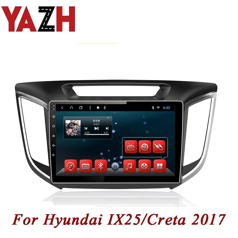 Автомобильный радиоприемник YAZH для Hyundai IX25/Creta 9 0 Android 2017 с IPS экраном 10 1 дюйма Bluetooth