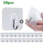 Крючки Настенные прозрачные на присоске, крепкие, универсальные, 50 шт.