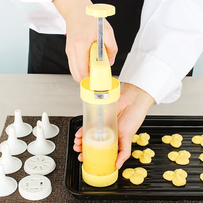 Пластиковый пистолет для печенья 16 дисков 6 окантовок обледенения кондитерский