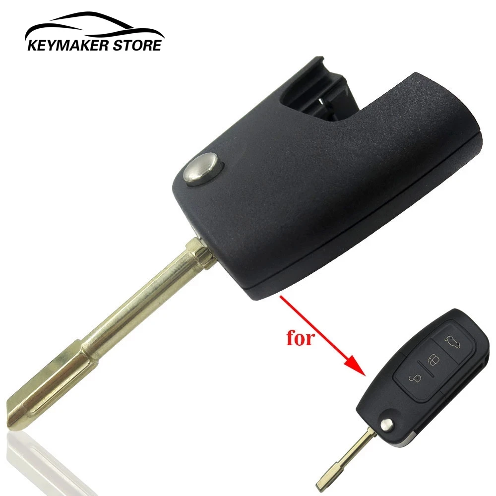 

OkeyTech Replacement Uncut Remote Car Key Shell Case Fob Blade Fit For Ford Focus Mondeo Festiva Fusion Suit Fiesta Key Blank