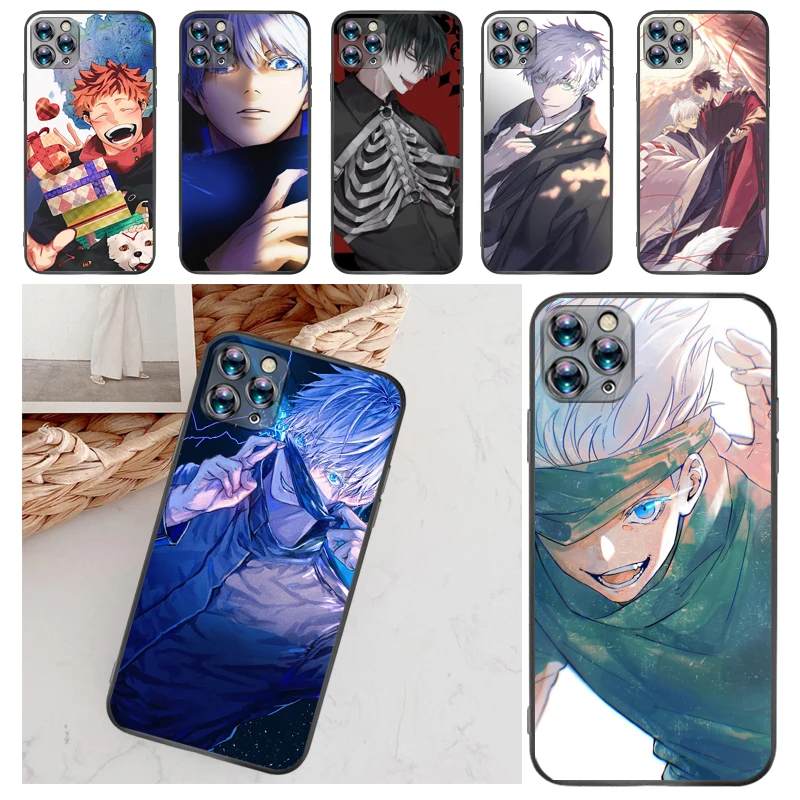 

Jujutsu Kaisen Satoru Gojo Sukuna Yuji Itadori Fushiguro Megumi Phone Case For iPhone XS MAX XR X Funda Soft TPU Carcasa