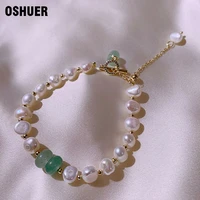 vintage luxury natural pearl bracelet for woman fashion handmade classic gold chain cuff bracelet 2020 jewelry anniversary gift